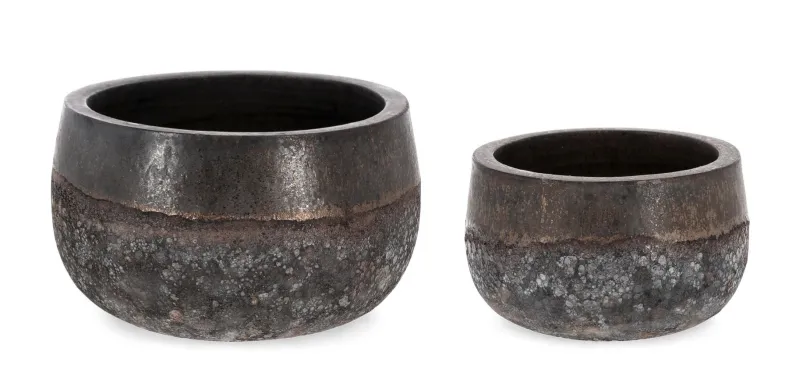 New Bizzotto SET2 P.VASO DUYEN TONDO BASSO RUSTY