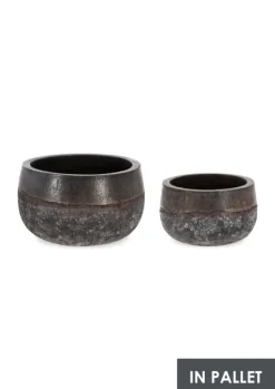 New Bizzotto SET2 P.VASO DUYEN TONDO BASSO RUSTY