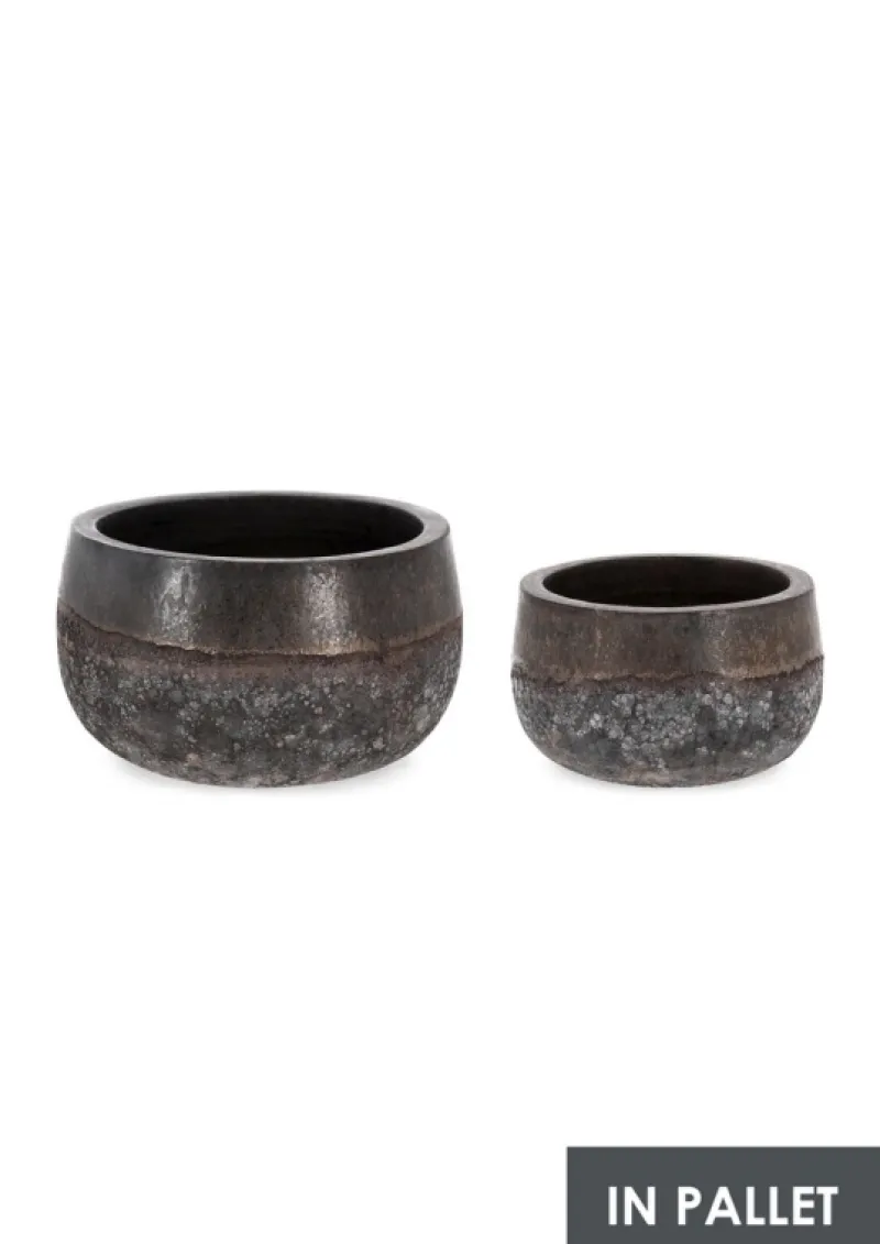 New Bizzotto SET2 P.VASO DUYEN TONDO BASSO RUSTY