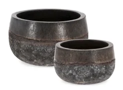 New Bizzotto SET2 P.VASO DUYEN TONDO BASSO RUSTY