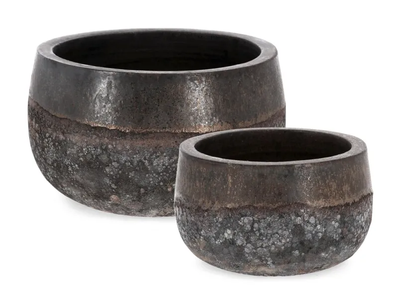 New Bizzotto SET2 P.VASO DUYEN TONDO BASSO RUSTY