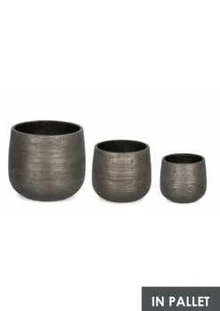 Sale Bizzotto SET3 P.VASO EMEI BASSO GRIGIO