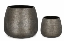 Clearance Bizzotto SET2 P.VASO EMEI BOMBATO GRIGIO