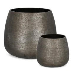 Clearance Bizzotto SET2 P.VASO EMEI BOMBATO GRIGIO