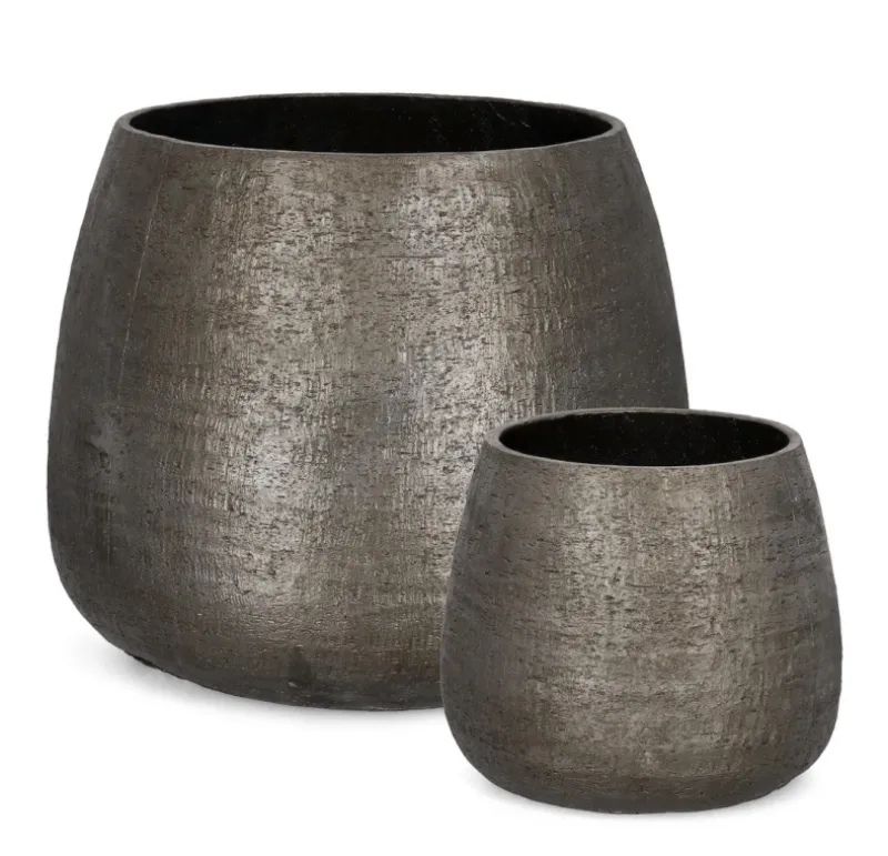 Clearance Bizzotto SET2 P.VASO EMEI BOMBATO GRIGIO