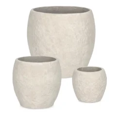 Discount Bizzotto SET3 P.VASO MEILI BOMBATO BEIGE