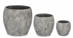 Sale Bizzotto SET3 P.VASO MEILI BOMBATO GRIGIO