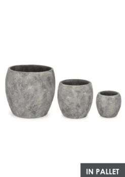 Sale Bizzotto SET3 P.VASO MEILI BOMBATO GRIGIO