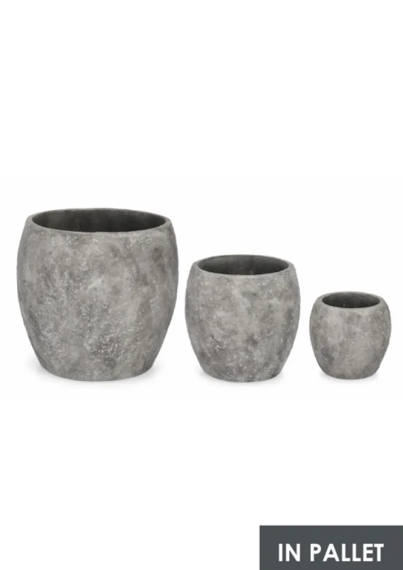 Sale Bizzotto SET3 P.VASO MEILI BOMBATO GRIGIO