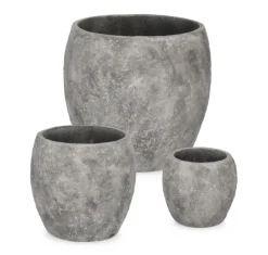 Sale Bizzotto SET3 P.VASO MEILI BOMBATO GRIGIO