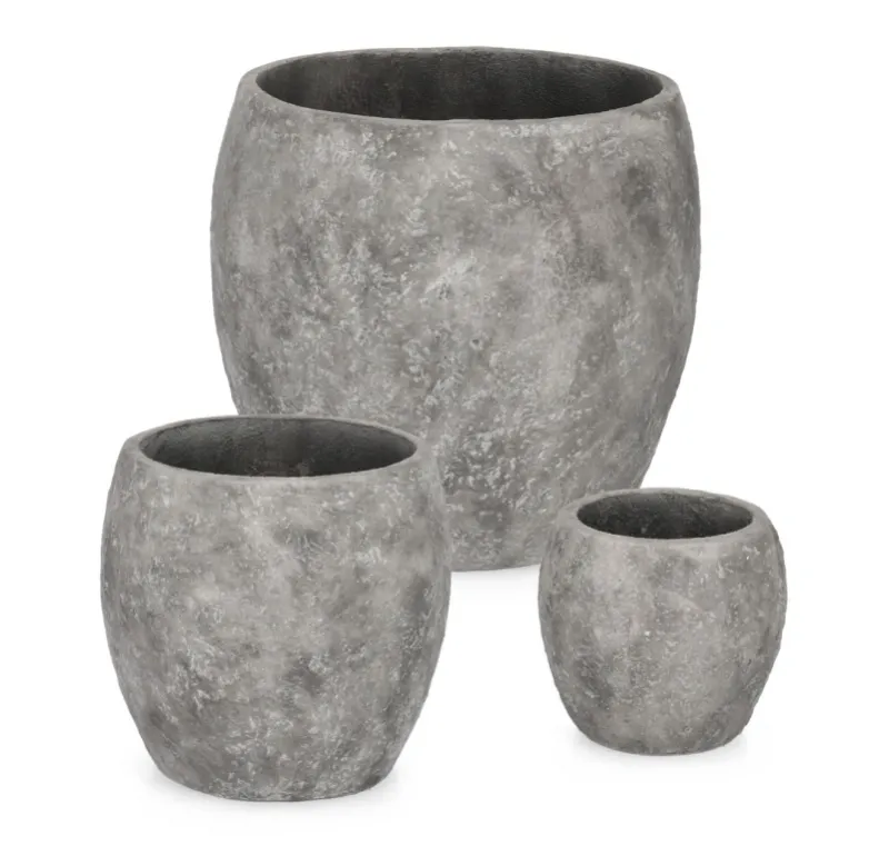 Sale Bizzotto SET3 P.VASO MEILI BOMBATO GRIGIO