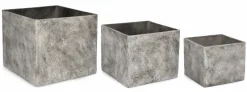 Sale Bizzotto SET3 P.VASO MEILI QUADRATO ALTO GRIGIO