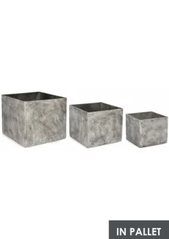 Sale Bizzotto SET3 P.VASO MEILI QUADRATO ALTO GRIGIO