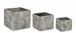 Hot Bizzotto SET3 P.VASO MEILI QUADRATO BASSO GRIGIO