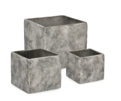 Hot Bizzotto SET3 P.VASO MEILI QUADRATO BASSO GRIGIO