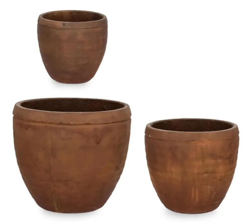 Bizzotto SET3 P.VASO MEILI TONDO BASSO RUSTY