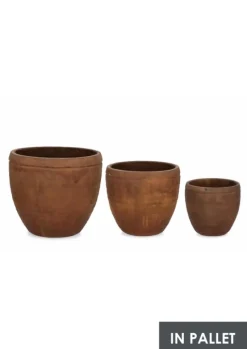 Bizzotto SET3 P.VASO MEILI TONDO BASSO RUSTY
