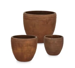 Bizzotto SET3 P.VASO MEILI TONDO BASSO RUSTY