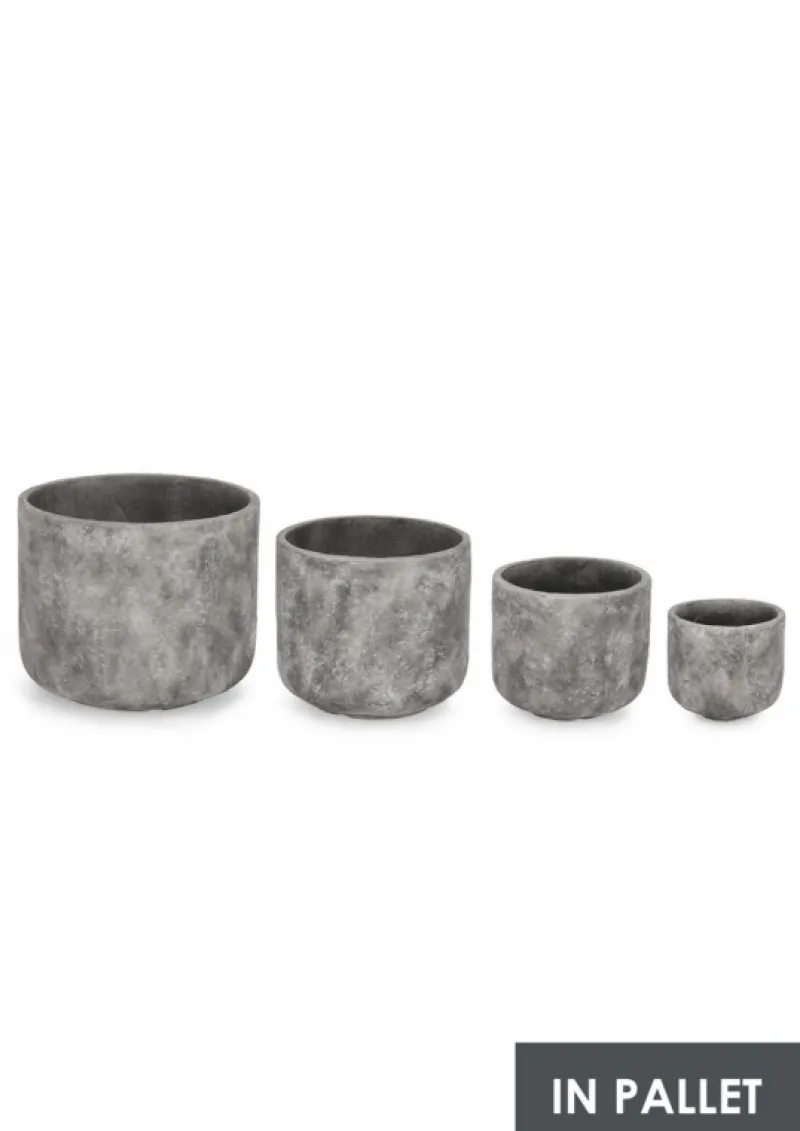 Sale Bizzotto SET4 P.VASO MEILI TONDO GRIGIO