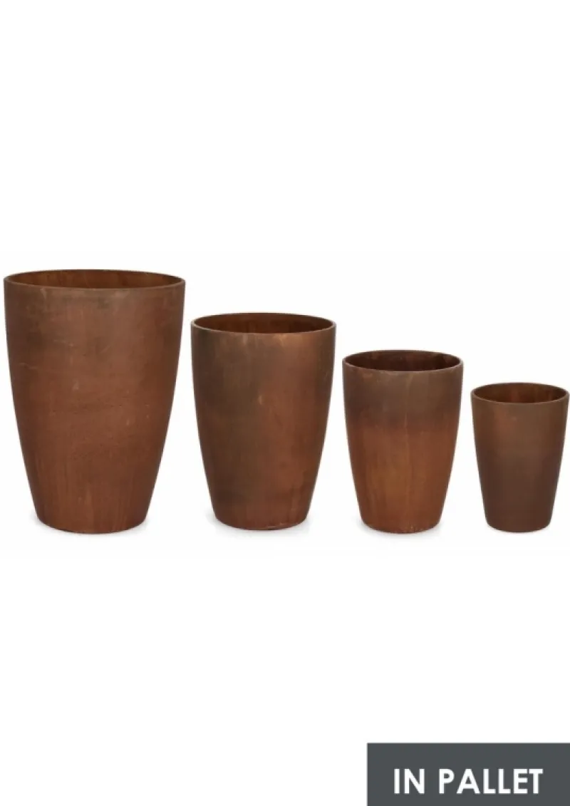 Discount Bizzotto SET4 P.VASO MEILI TONDO RUSTY