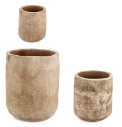 Sale Bizzotto SET3 P.VASO MINH ALTO TERRACOTTA BRUNITA