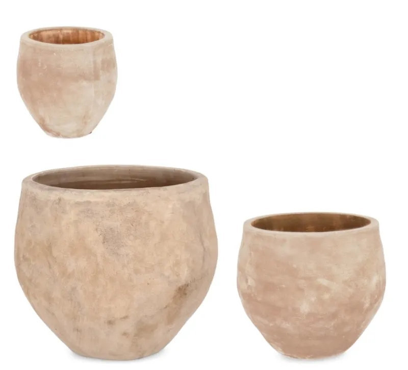 Discount Bizzotto SET3 P.VASO MINH BOMB TERRACOTTA BRUNITA