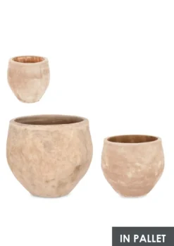 Discount Bizzotto SET3 P.VASO MINH BOMB TERRACOTTA BRUNITA