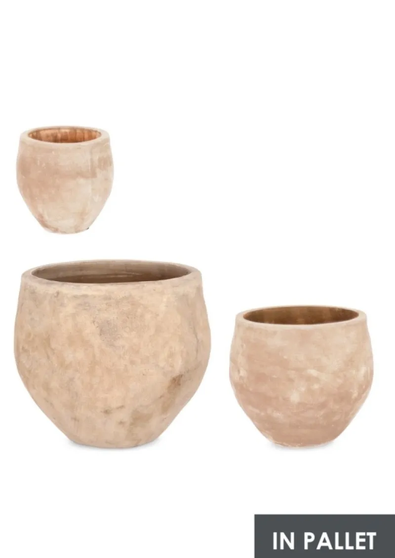 Discount Bizzotto SET3 P.VASO MINH BOMB TERRACOTTA BRUNITA