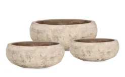 Discount Bizzotto SET3 P.VASO MINH TOND TERRACOTTA BRUNITA