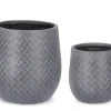 Outlet Bizzotto SET2 P.VASO RHOMBUS BOMB BASSO ANTRACITE