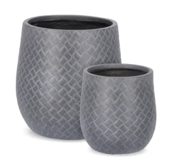 Outlet Bizzotto SET2 P.VASO RHOMBUS BOMB BASSO ANTRACITE