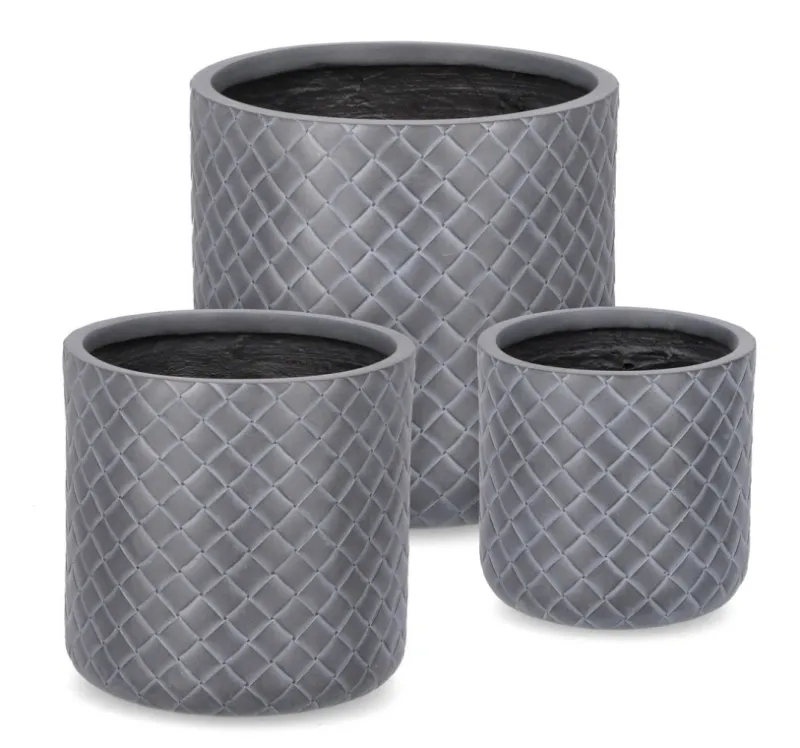 New Bizzotto SET3 P.VASO RHOMBUS CIL ANTRACITE