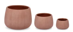 Online Bizzotto SET3 P.VASO RIBBED BOMB TERRACOTTA ALTO