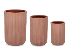 Hot Bizzotto SET3 P.VASO RIBBED TO TERRACOTTA