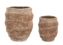 Hot Bizzotto SET2 P.VASO TEIDE ALTO TERRACOTTA BRUNIT