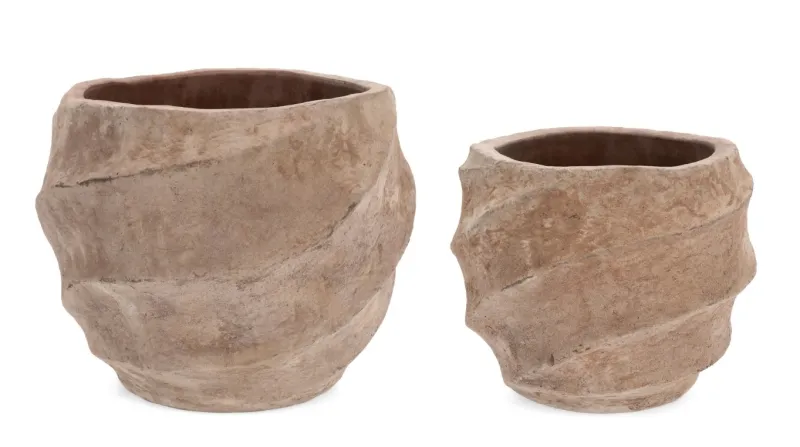 Best Bizzotto SET2 P.VASO TEIDE BASS TERRACOTTA BRUNIT