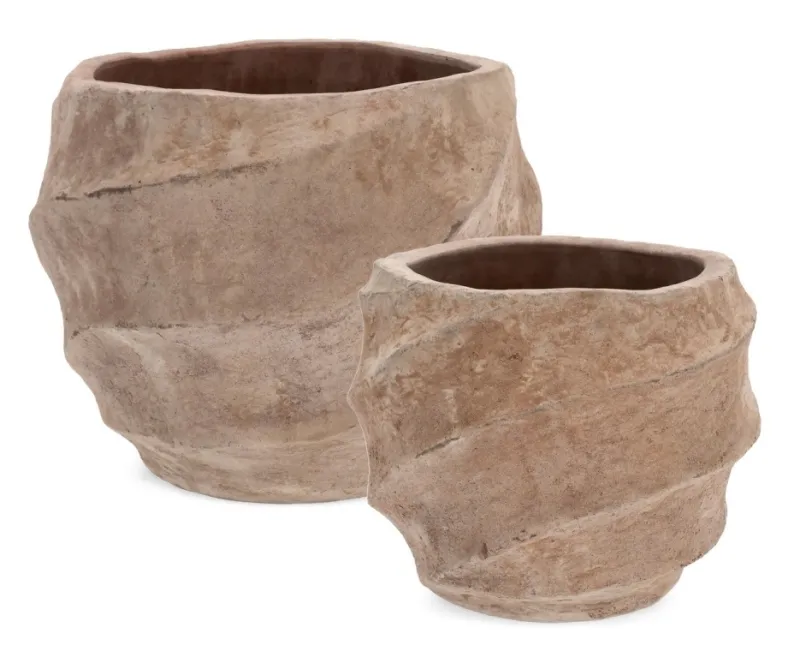 Best Bizzotto SET2 P.VASO TEIDE BASS TERRACOTTA BRUNIT