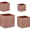 Outlet Bizzotto SET4 P.VASO TRESSAGE QU TERRACOTTA