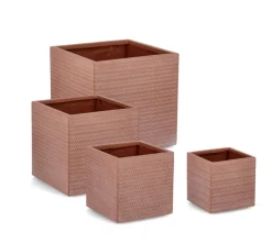 Outlet Bizzotto SET4 P.VASO TRESSAGE QU TERRACOTTA