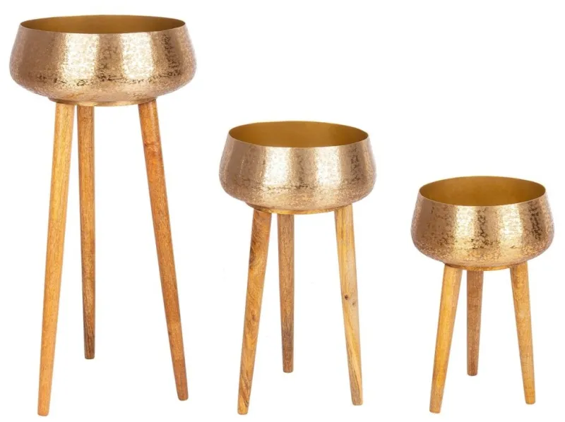 New Bizzotto SET3 P.VASO VARANASI TREPPIEDE TO ORO