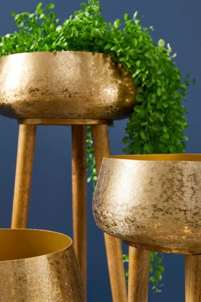 New Bizzotto SET3 P.VASO VARANASI TREPPIEDE TO ORO