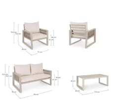 Clearance Bizzotto SET4 SALOTTO C-C CAPTIVA PEYOTE