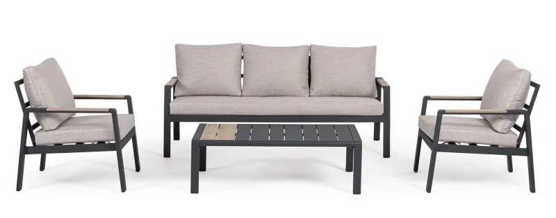 New Bizzotto SET4 SALOTTO C-C ELNA ANTRACITE LH32