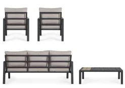 New Bizzotto SET4 SALOTTO C-C ELNA ANTRACITE LH32