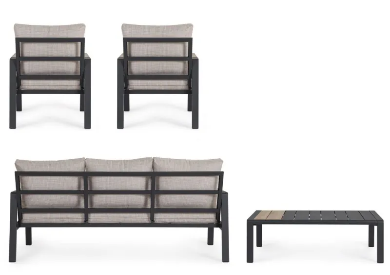 New Bizzotto SET4 SALOTTO C-C ELNA ANTRACITE LH32