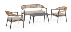 Hot Bizzotto SET4 SALOTTO C-C JANDIA ANTRACIT/NATURAL