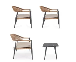 Hot Bizzotto SET4 SALOTTO C-C JANDIA ANTRACIT/NATURAL