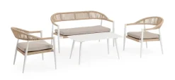New Bizzotto SET4 SALOTTO C-C JANDIA BIANCO/BEIGE