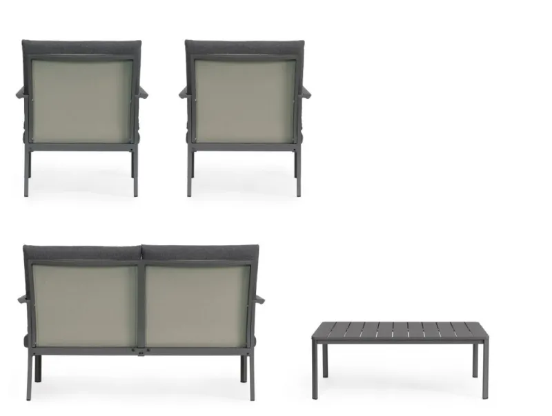 Best Bizzotto SET4 SALOTTO C-C KONNOR ANTRACITE CX23