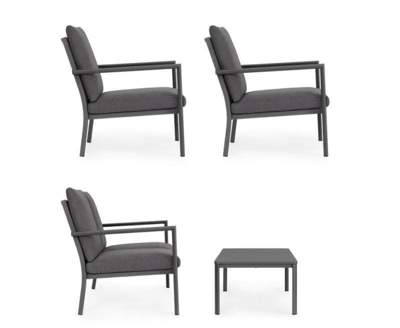 Best Bizzotto SET4 SALOTTO C-C KONNOR ANTRACITE CX23